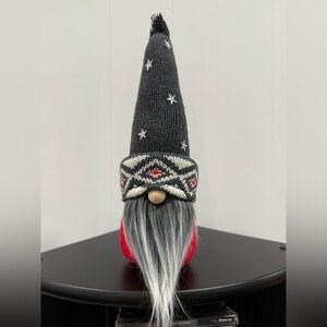 Handmade Festive Gnome Decor with Knit Hat, 12” tall